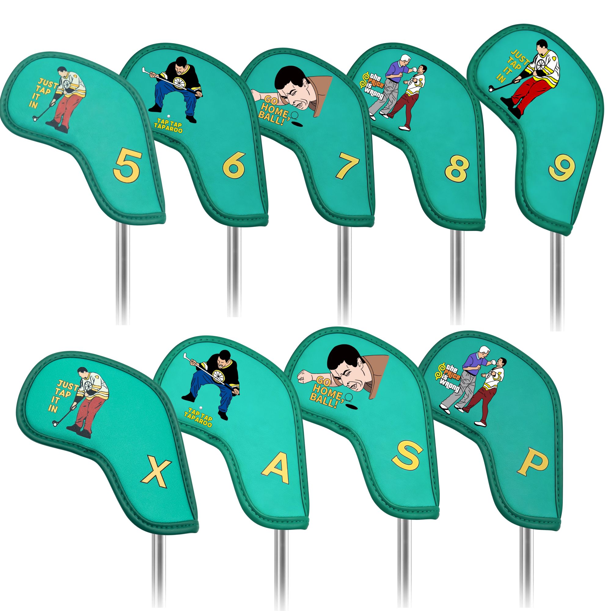 Golf Equipment Organizer - 9 قطع من أغطية رؤوس مضارب