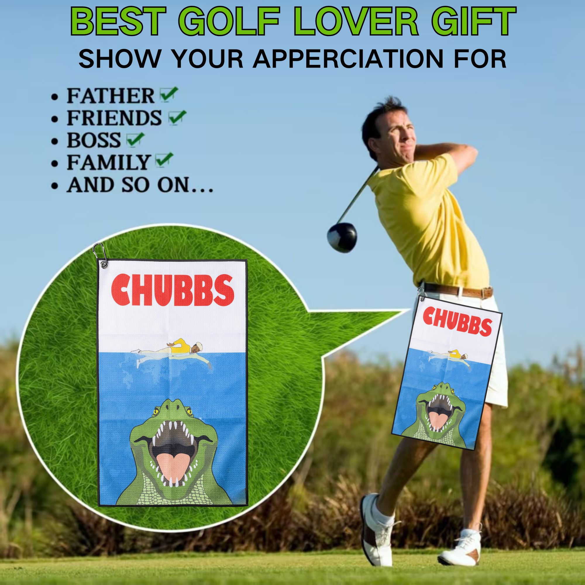 منشفة جولف Fun Happy Gilmore D - مراجعة Golf Towel Waffle وسعره