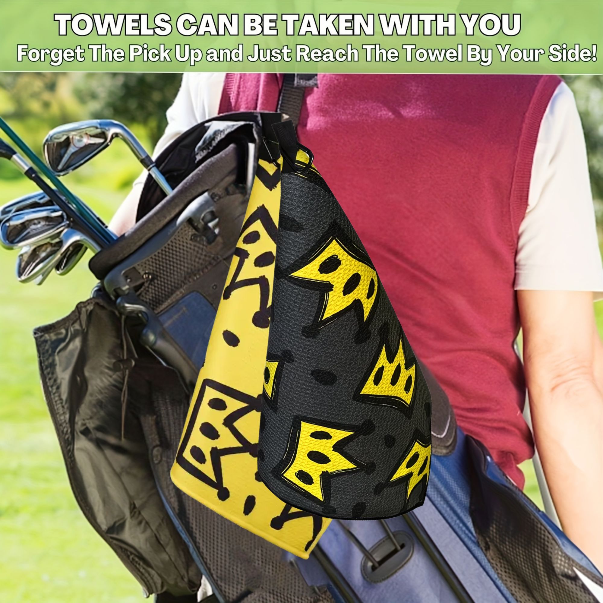قطعتان من منشفة الجولف الكبيرة - مراجعة Golf Towel Waffle وسعره