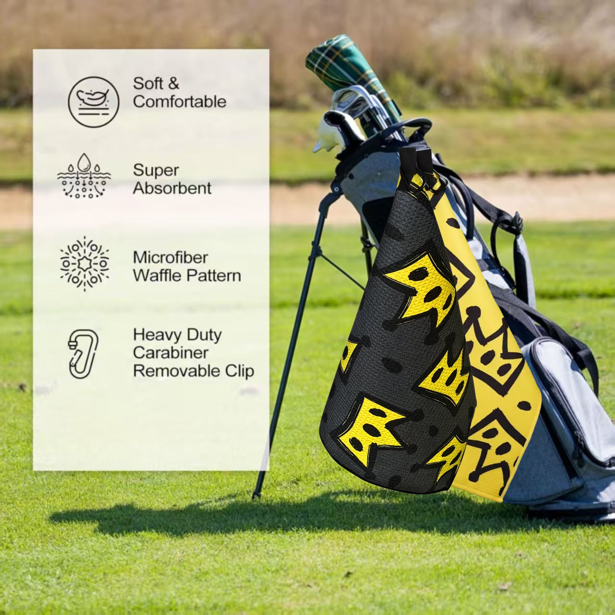 قطعتان من منشفة الجولف الكبيرة - مراجعة Golf Towel Waffle وسعره